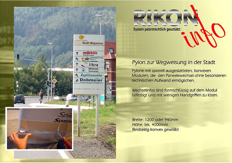 RIKON Werbung Wegeleitsystem Werbepylonen Werbemittel Luftbilder